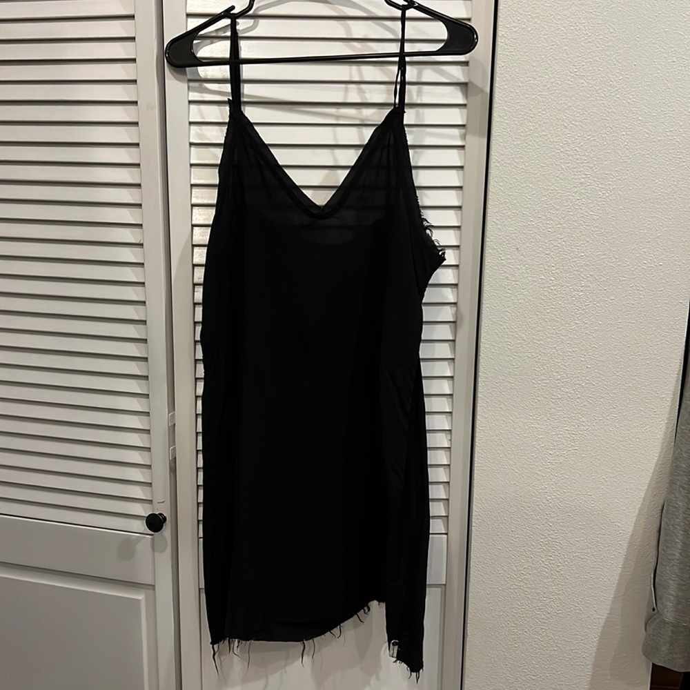 Black oversized mini dress
